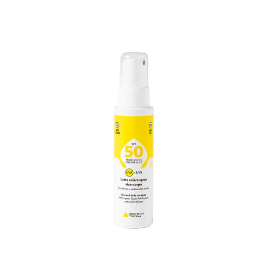 Leche solar en spray para rostro y cuerpo SPF50