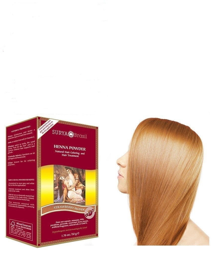 Tinte Vegetal en Polvo - Henna Rubio Fresa - Yumibio Espana