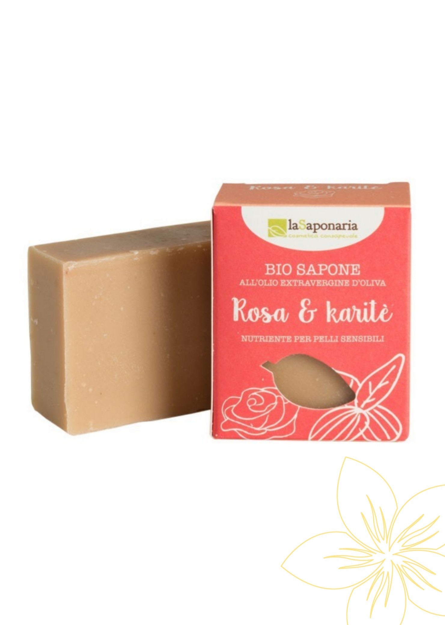 Delicado Jabón de Rosas Bio y Manteca de Karité - Yumibio Espana