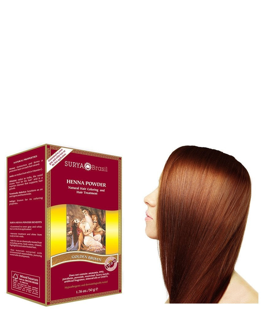 Colorante vegetal en polvo - Henna marrón dorado - Yumibio Espana