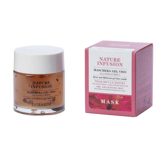 Nature Infusion - Maschera Gel Viso alla Rosa e Ibisco - Yumibio Espana