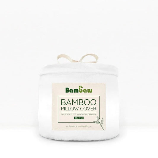 Par de fundas de almohada de seda vegana de bambú - Blanco - Yumibio Espana