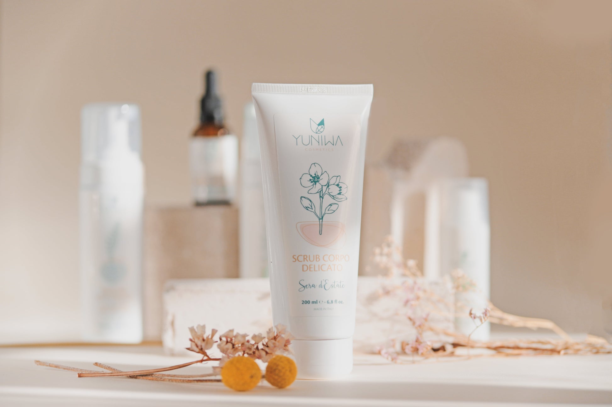Exfoliante corporal delicado de jazmín - Noche de verano - Yumibio Espana