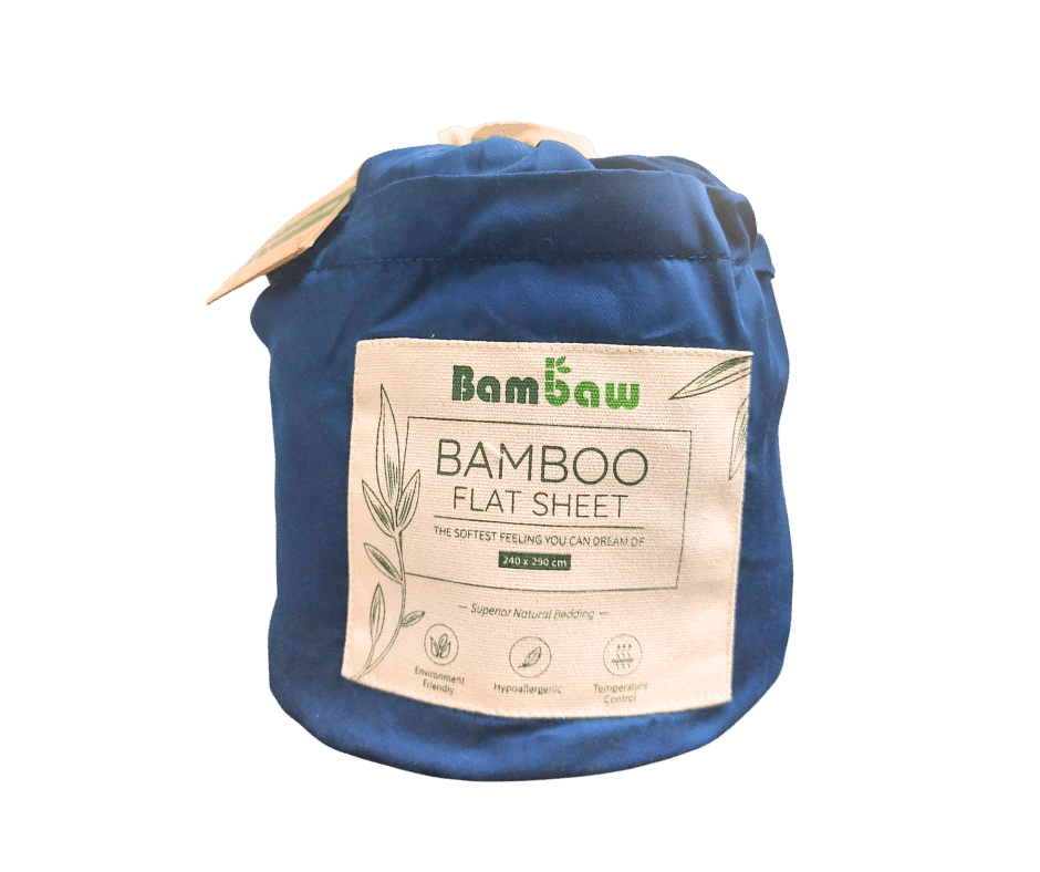 Sábana encimera de seda de bambú - Azul marino - Yumibio Espana