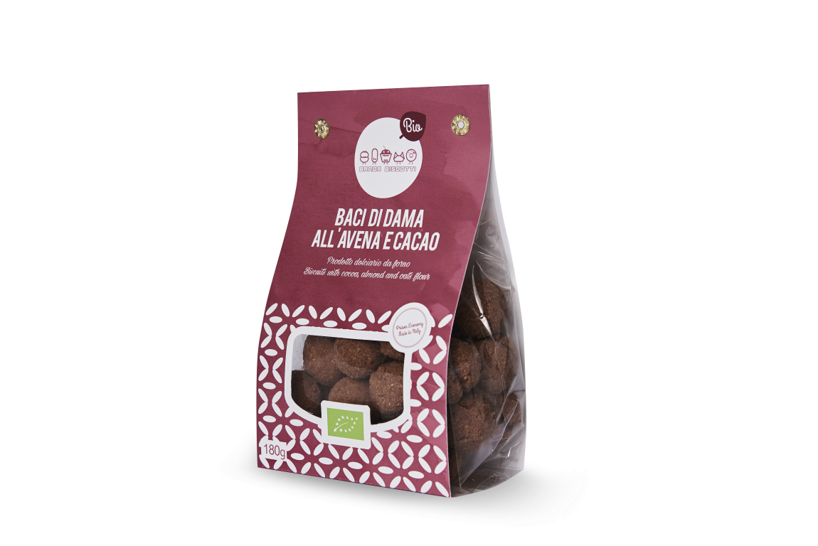 Baci di Dama all'Avena e Cacao 180 gr - Yumibio Espana