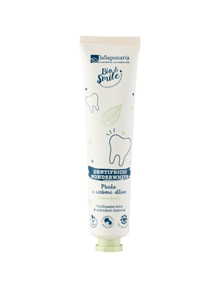 Dentifricio Sbiancante Wonderwhite - Menta e Carbone Attivo - Yumibio Espana