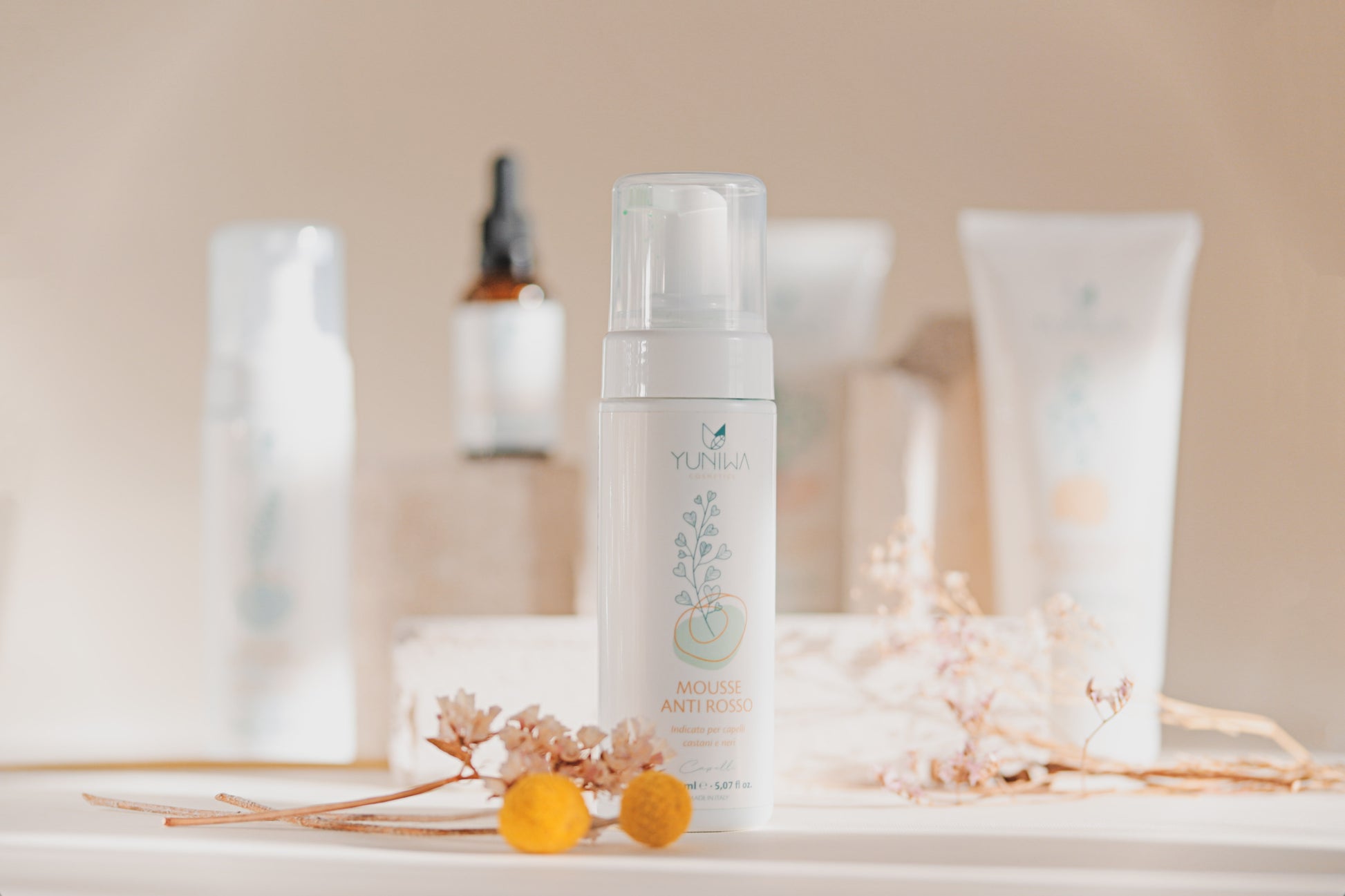 Mousse para el cabello anti-rojas - Yumibio Espana