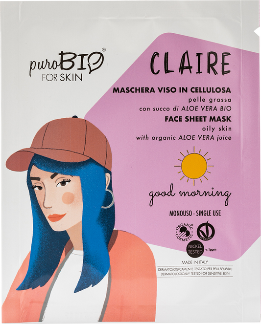 Maschera Viso in Cellulosa per Pelle Grassa - Good Morning - Yumibio Espana