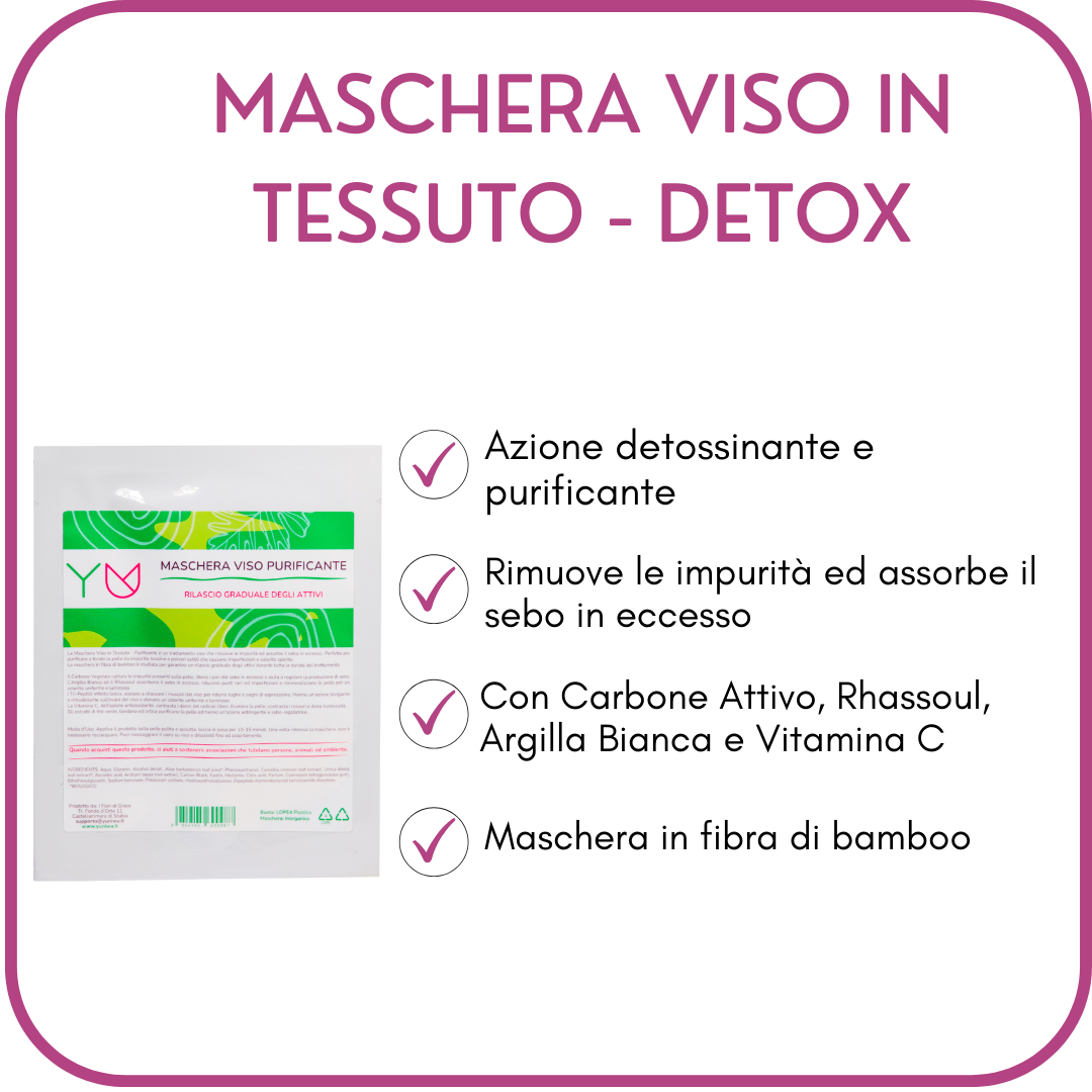 Mascarilla facial en láminas - Detox - Yumibio Espana