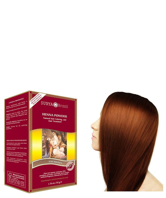 Colorante vegetal en polvo - Henna marrón ceniza - Yumibio Espana