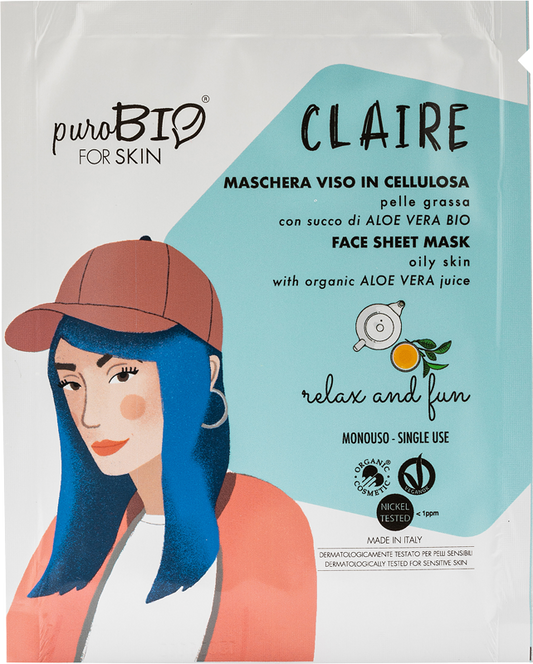 Mascarilla facial de celulosa para pieles grasas - Relájate y Diviertete - Yumibio Espana