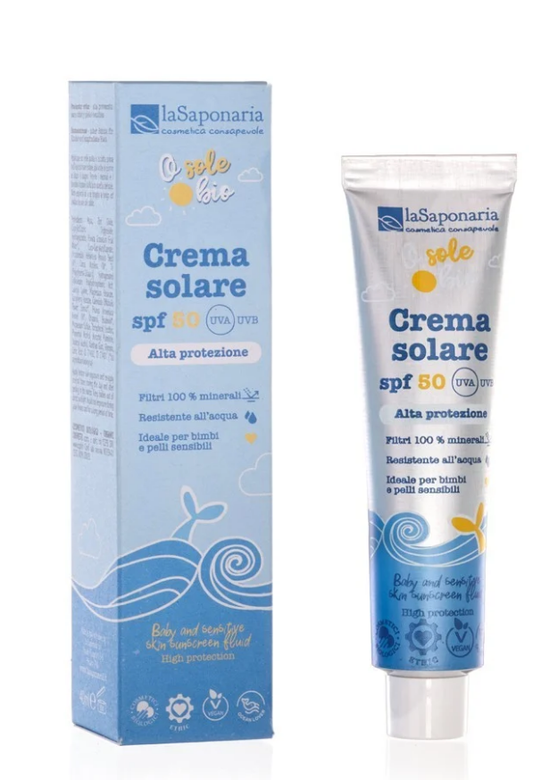 Crema Solare Ecobio SPF 50 Bimbi e Pelli Sensibili - Travel Size - Yumibio Espana