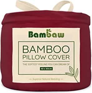 Funda de almohada de seda vegana de bambú burdeos - Yumibio Espana