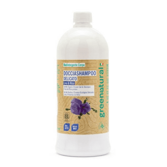 Doccia Shampoo Lino e Proteine del Riso 1 LT - Yumibio Espana